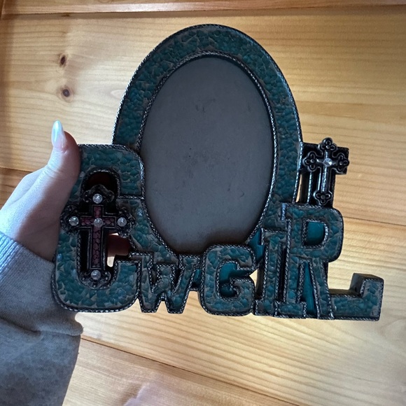 Other - Cowgirl Themed Picture Frame - Teal and Black
